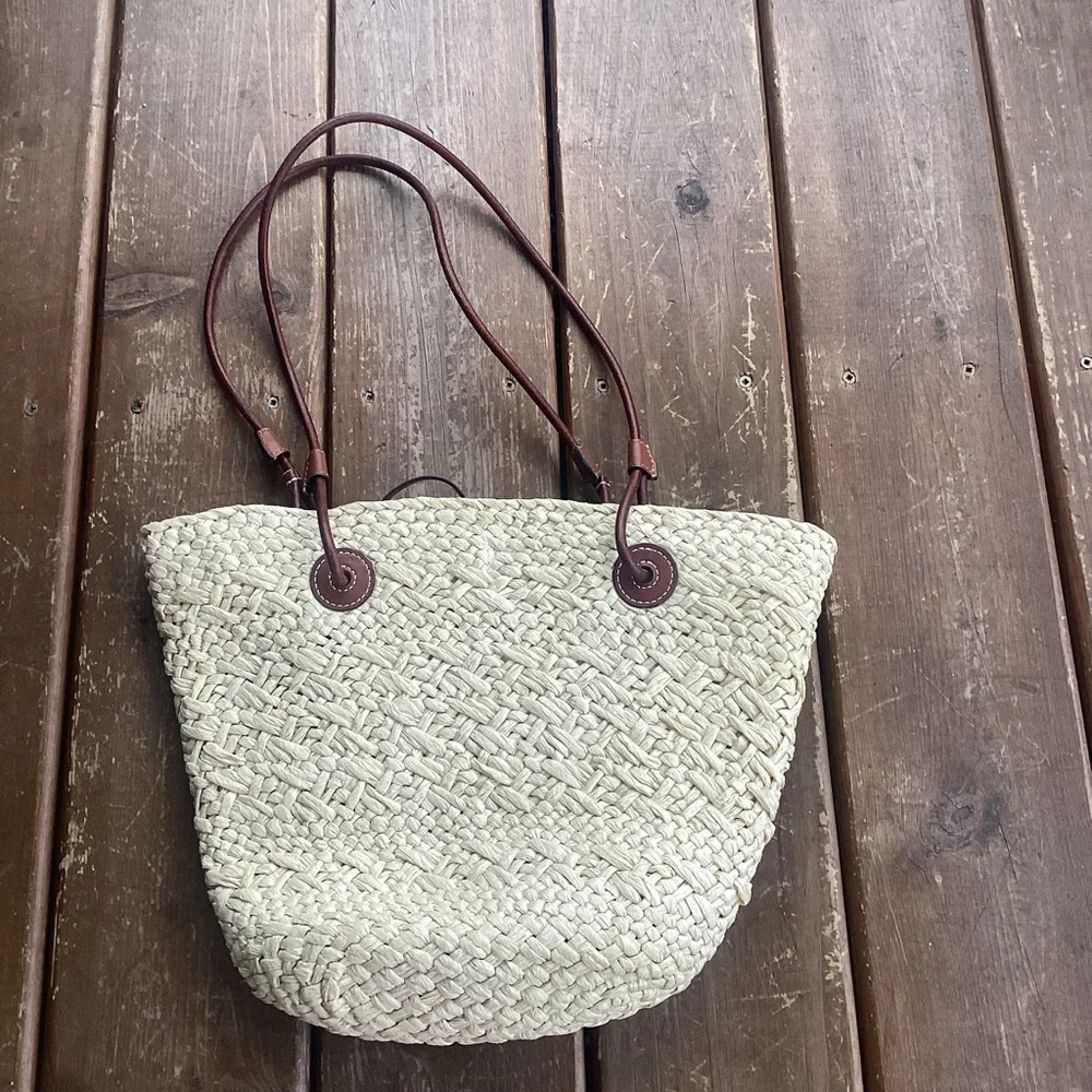 LOEWE Anagram Small Basket Weave Tote Bag Made In Spain - Picture 3 of 8